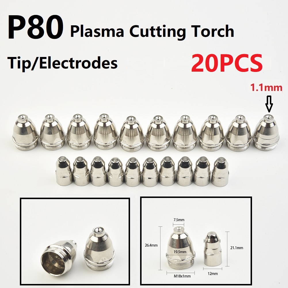 Plasma Cutter 100A Cnc - 20 pz P80 Punta del Taglio